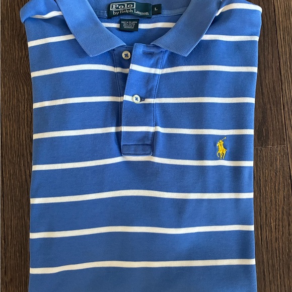 Polo Ralph Lauren Blue Striped Men’s Polo Shirt - Picture 6 of 8